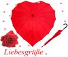 [title] - Mit einem poetischen Liebesgruß und einem Präsent in Herzform - wie dieser Regenschirm - liegen Sie bei Ihrer Herzallerliebsten goldrichtig. 