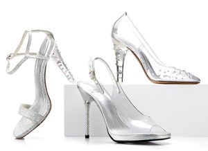 Plastikschuhe mit Swarovski-Steinchen Stuart Weitzman