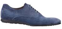 Sportlich stilvolle Herrenschuhe in blauem Velourleder