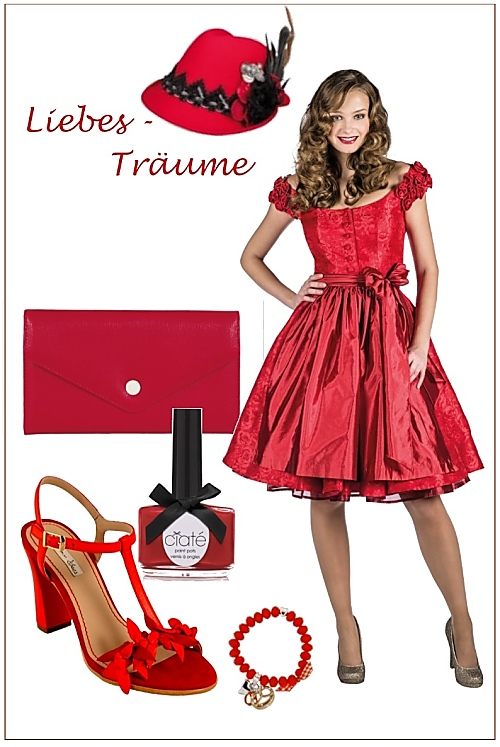 Romantische Träume in Rot (Mothwurf). Kette  sweet-deluxe, Tasche, Pumps Tosca Blu