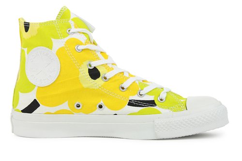 Getreu dem Motto „Colour for a reason“ zeigen sich die neuen Converse Sneaker in trendigen Marimekko Prints leuchtenden Farbkombis wie: Sonnengelb mit frischem Grün