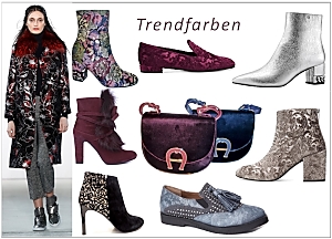 Die Schuhmode Herbst-Winter 2017/18 zeigt sich farblich gesehen facettenreich. Neben Schwarz werden Edelsteinfarben, Metallics sowie kräftige Herbstfarben zum Highlight des Outfits. Außerdem sind vielfältige Dekorationen und effektvolle Materialien tolle Hingucker.