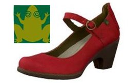 [title] - Der kleine grüne Frosch symbolisiert die Philosophie des Schuh-Labels El Naturalista: Im Einklang mit Mensch und Natur. Um das zu erreichen, investiert El Naturalista in umweltschonende Herstellungsprozesse, natürliche Materialien und soziale Hilfsprojekte.